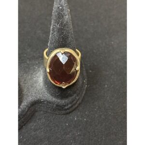 Vintage Garnet Ring‎ With Copper Like Band Size 8